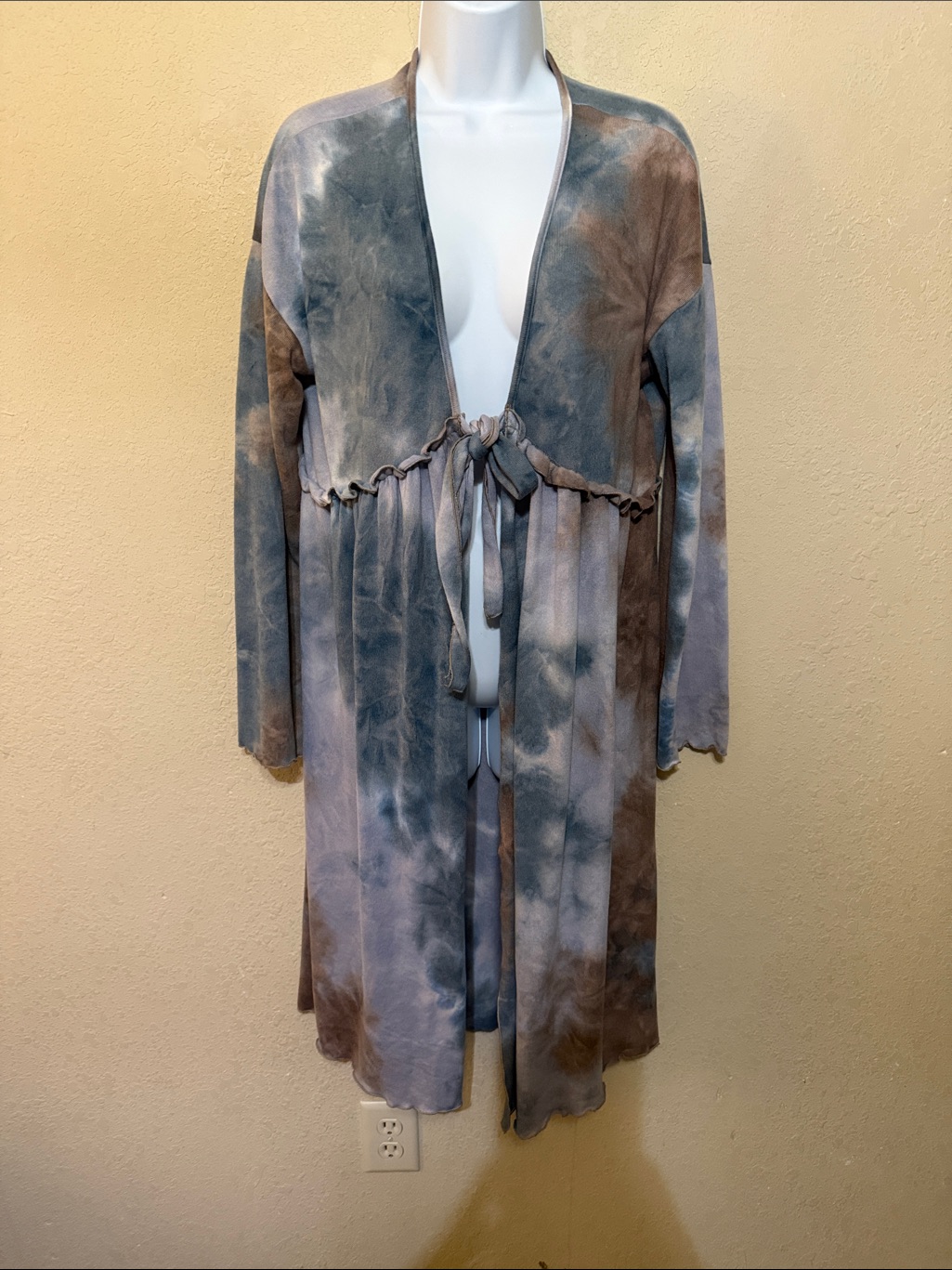 Earthbound Brown And Blue Tie-Dye Cardigan
